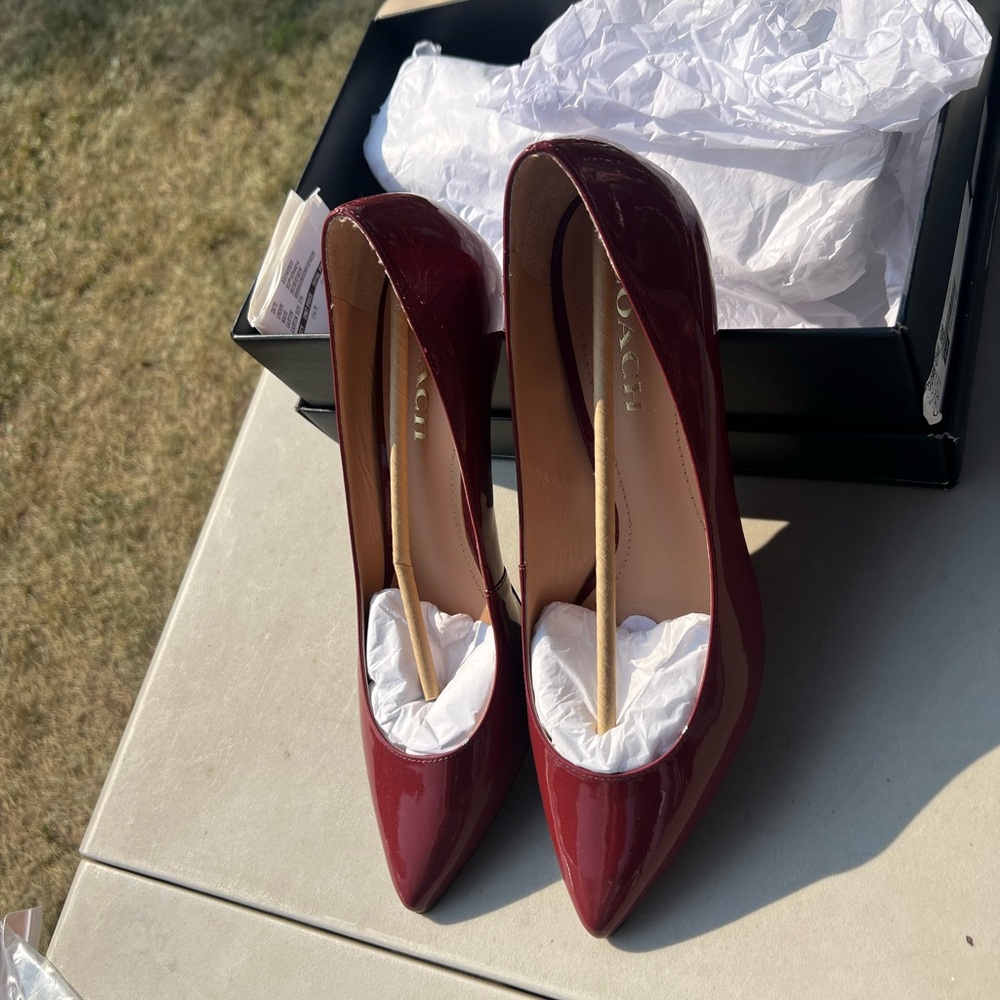 Coach Cherry Red Patent Pumps